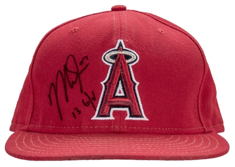 2013 Mike Trout Game Used and Signed Los Angeles Angels Red Cap (Trout LOA & PSA/DNA)